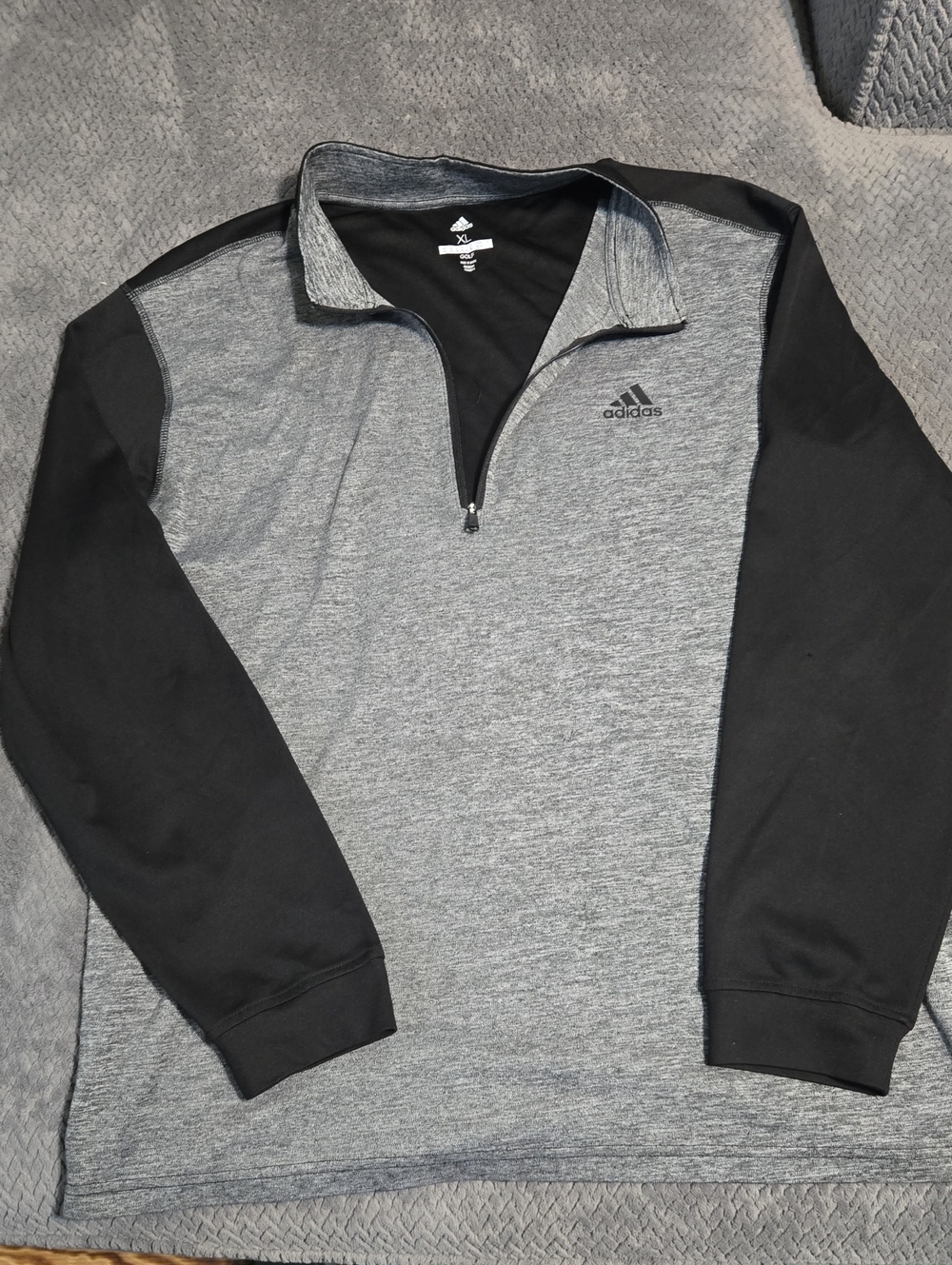 adidas Men’s Gray & Black Half-Zip Pullover